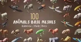 100 Animals Base Meshes (Blender) Download 2026